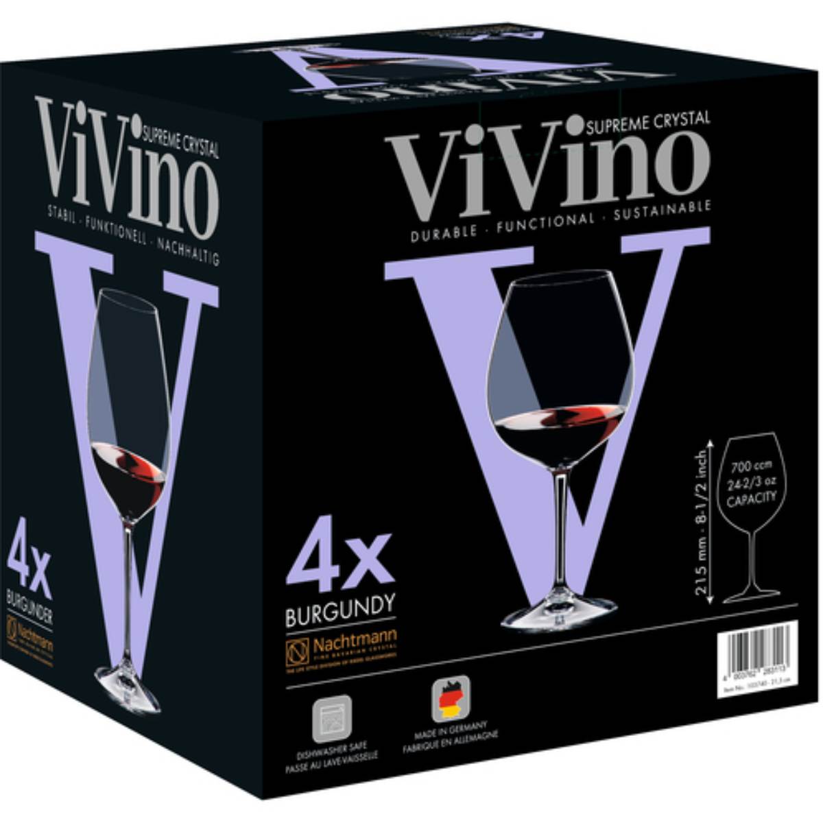 ViVino Burgandy Set of 4 image number null